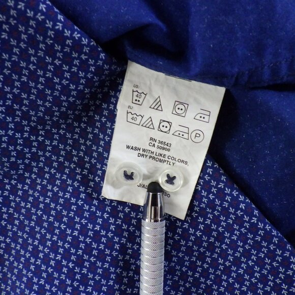 Tommy Hilfiger Men's Long Sleeve Button Down Dress Shirt Size Medium Blue Leafy - Picture 5 of 9